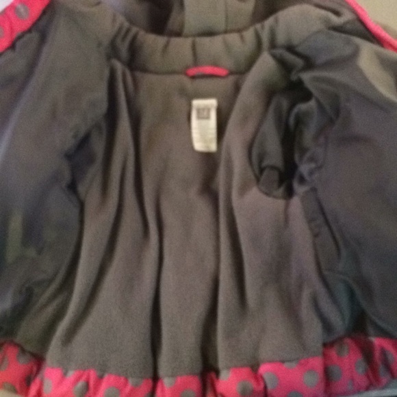 CARTER’S Puffy Polka Dot Coat 12mo Pink/Grey Final - Picture 5 of 8